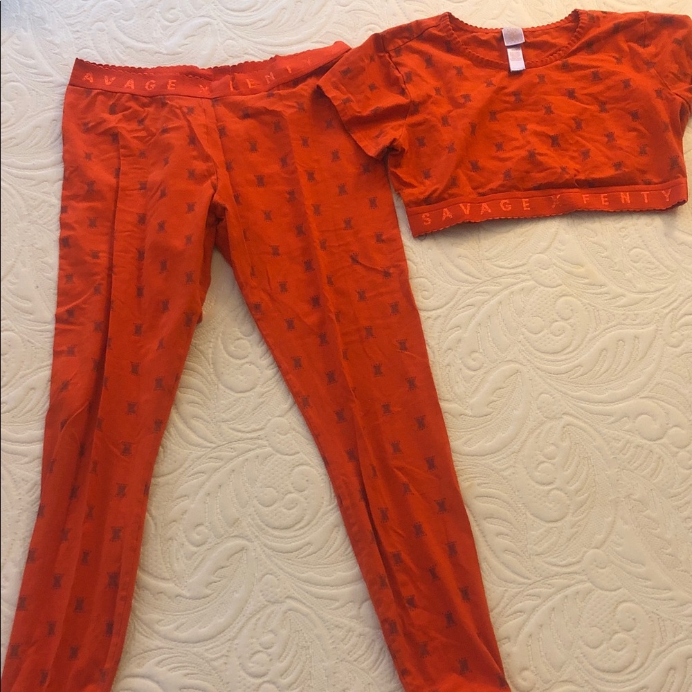 Savage X Fenty Kids Bright Orange Pajama Set